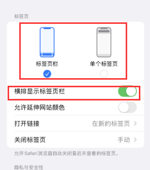 新巴尔虎左iPhone授权维修分享Safari浏览器如何切换标签栏位置 