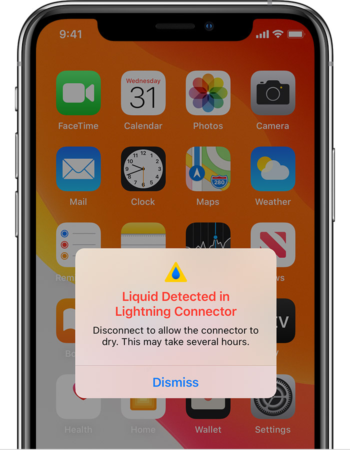 新巴尔虎左苹果手机维修分享iPhone 12 在充电时出现 “闪电接口检测到液体”的提示怎么办 